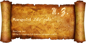 Mangold Zénó névjegykártya